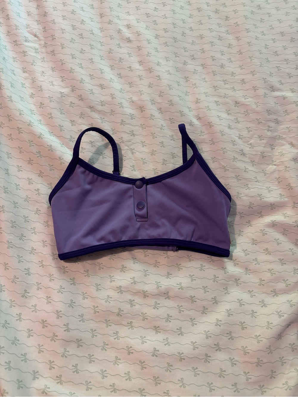 Purple Sports Bra with Dark Trim Five The Label